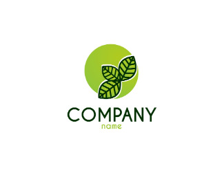 Projekt graficzny logo dla firmy online zielone liście